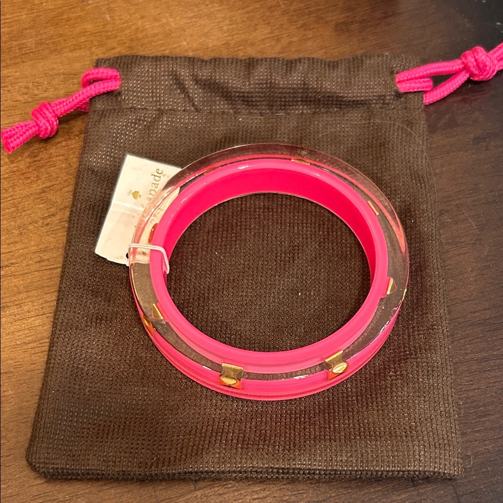 Kate Spade Vibrant Pink and Gold Bangle